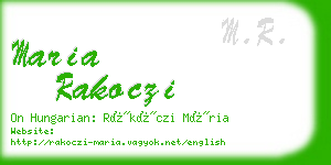 maria rakoczi business card